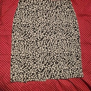 Black and White Patterned Women's Skirt